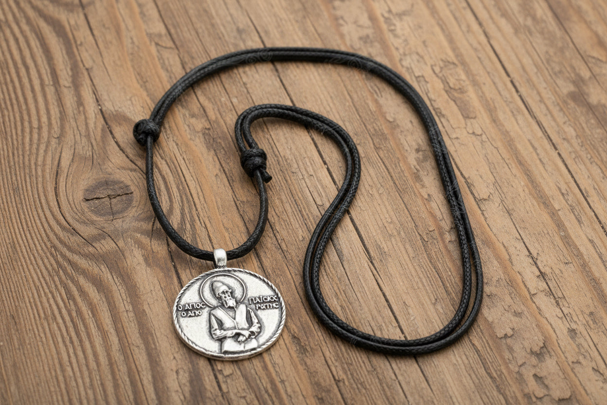 Silver-plated Saint Paisios Necklace image 2