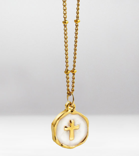 Round Cross Necklace image 0