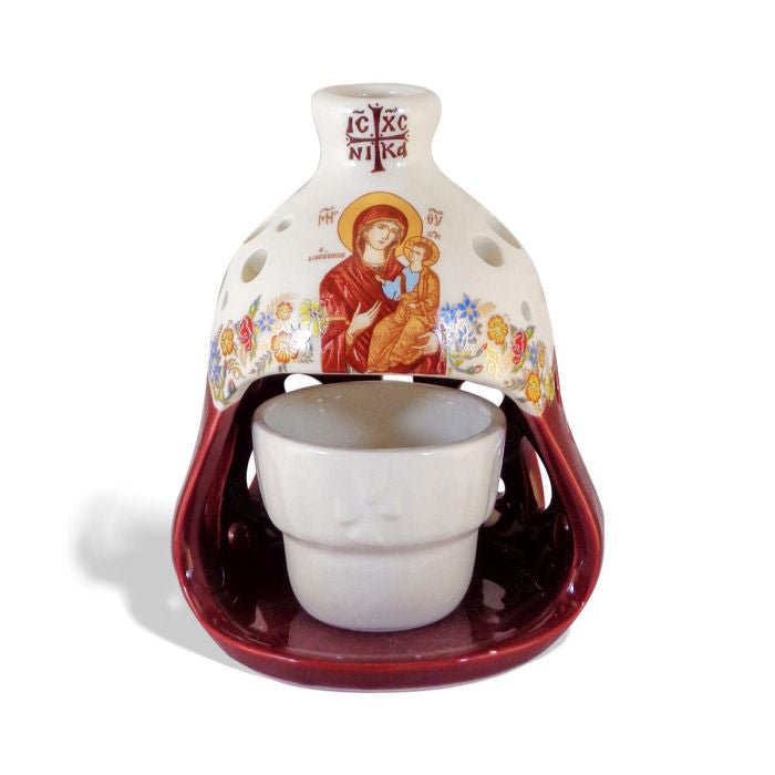 Clay Nativity Scene Lamp Red image 0