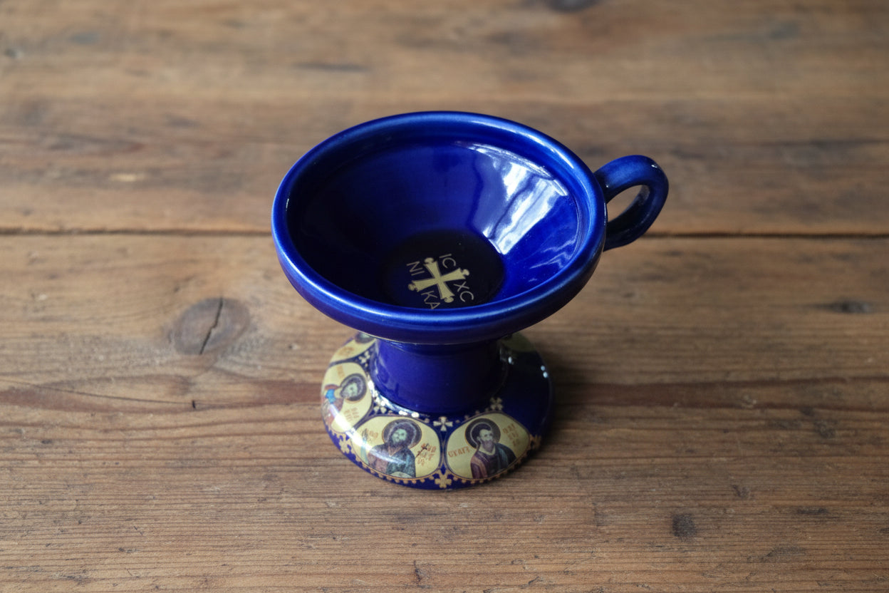 Clay Censer Gold Plated with Saints image 5