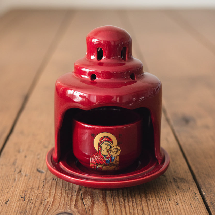 Vigil Lamp of Clay- Red Temple image 1