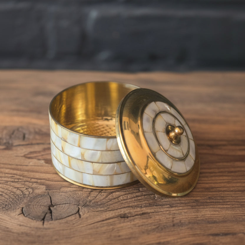 Bronze Incense Holder with Mother of Pearl image 1