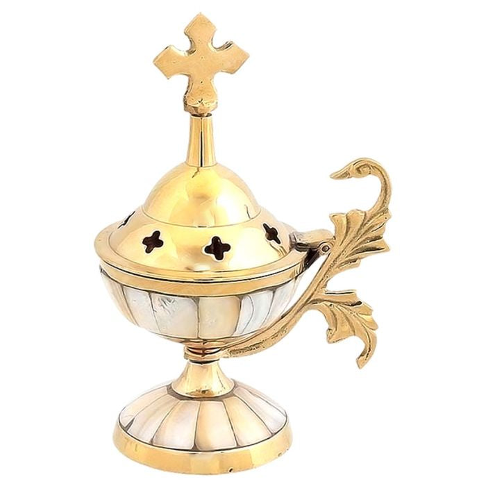 Bronze Incense Burner with Mother of Pearl image 0