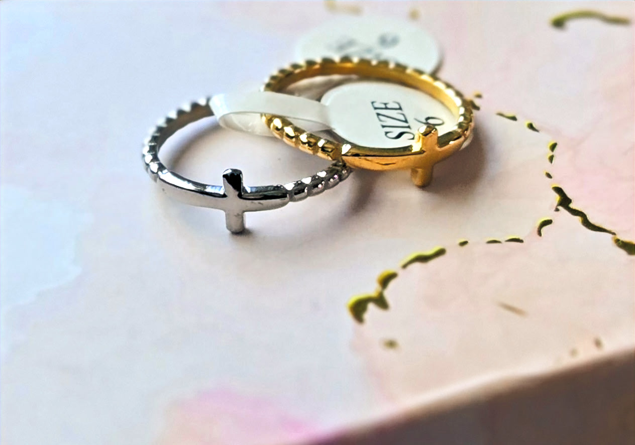 Beaded Cross Stacking Ring image 2
