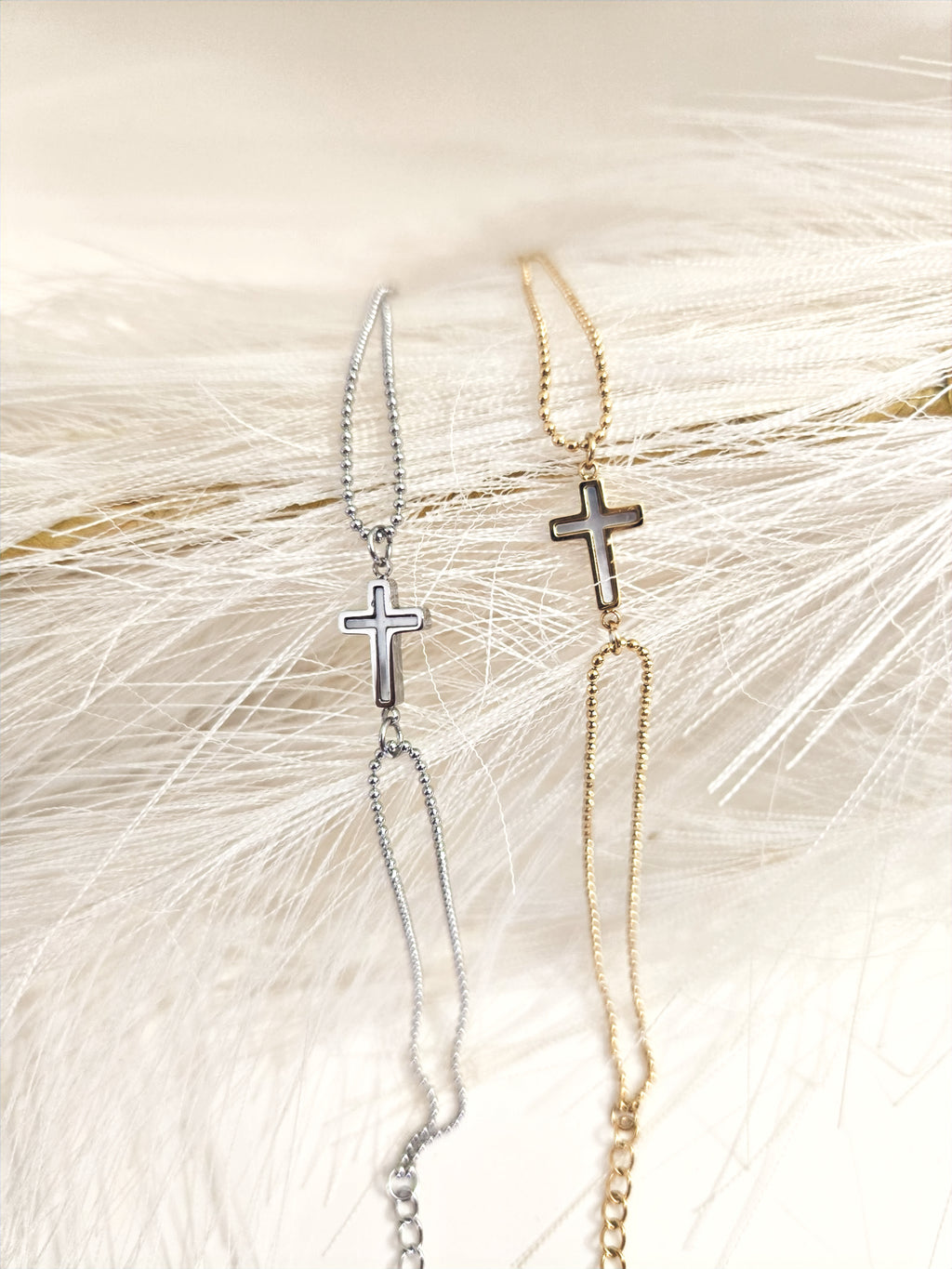 Cross Bracelet with Double Chain and Enamel image 7