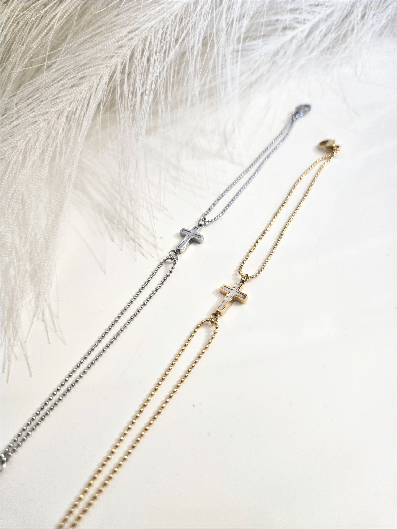 Cross Bracelet with Double Chain and Enamel image 4