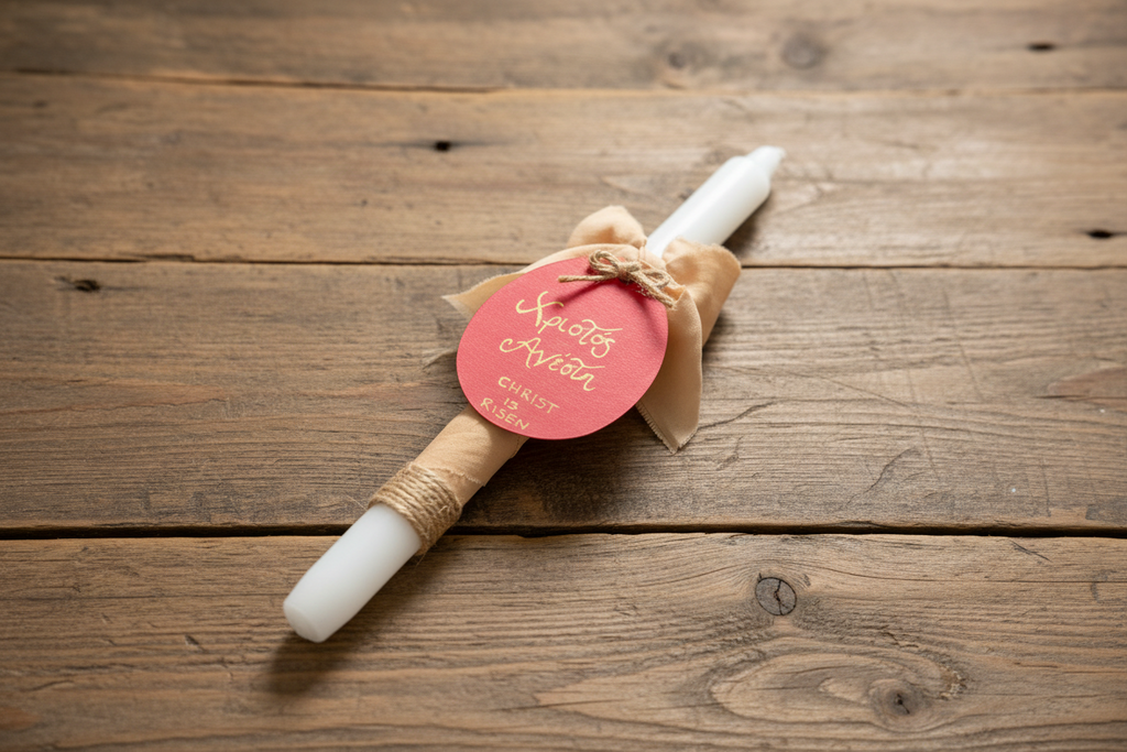 Pascha Anastasi Candle with Magnetic Red Egg