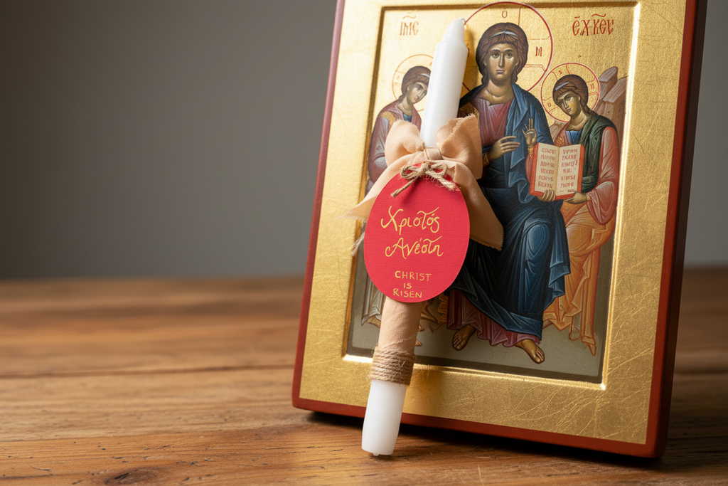 Pascha Anastasi Candle with Magnetic Red Egg