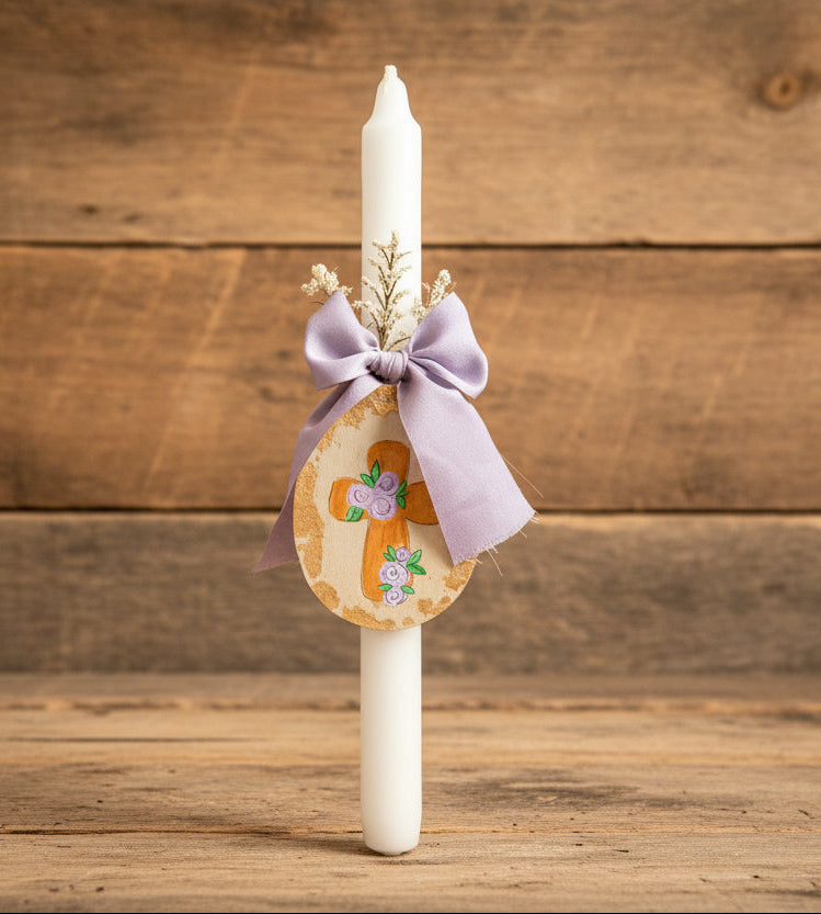 Pascha Anastasi Candle with Magnetic Decorative Egg