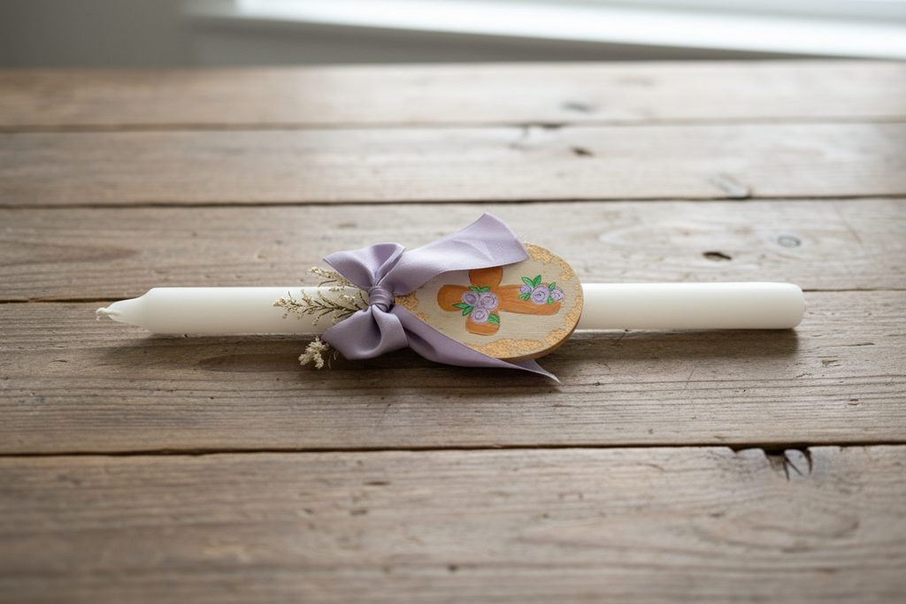 Pascha Anastasi Candle with Magnetic Decorative Egg