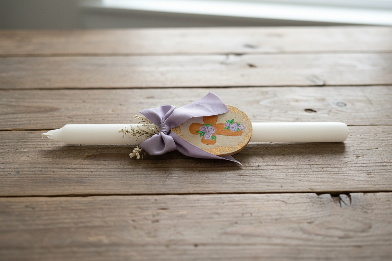 Pascha Anastasi Candle with Magnetic Decorative Egg