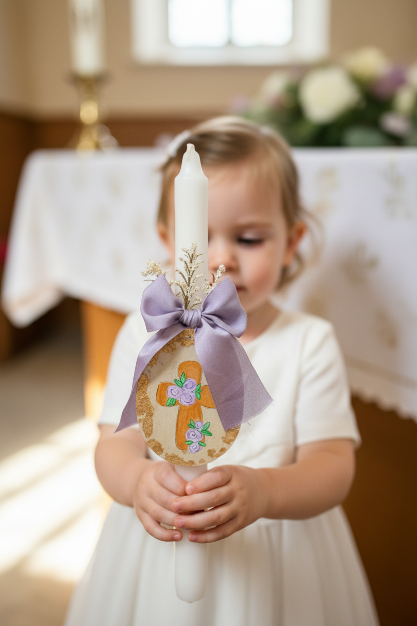 Pascha Anastasi Candle with Magnetic Decorative Egg