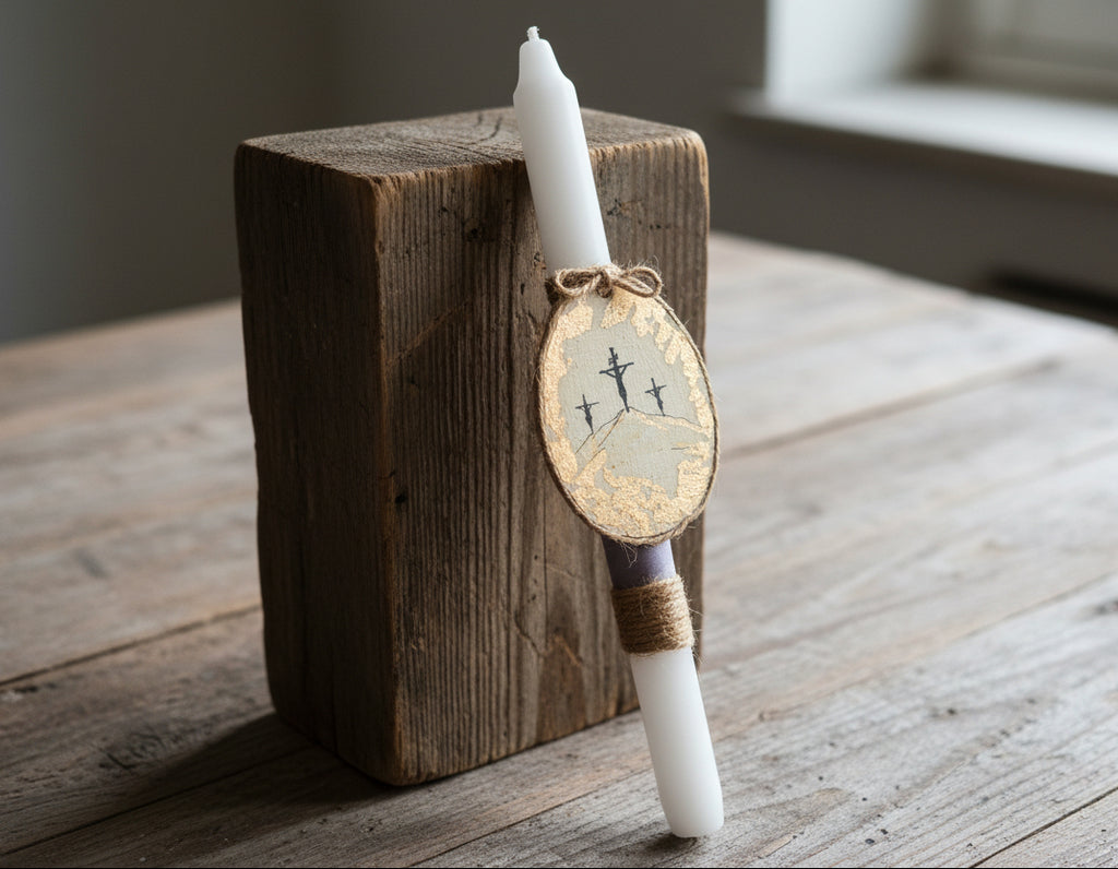 Pascha Anastasi Candle with Decorative Wooden Egg (type 2)