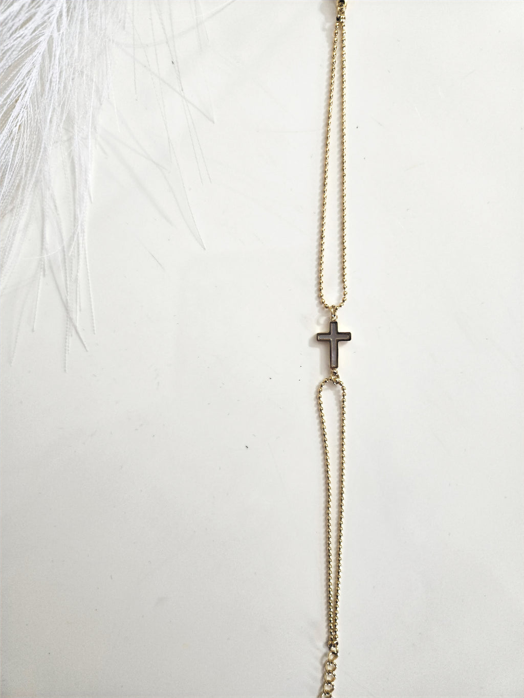 Cross Bracelet with Double Chain and Enamel image 6