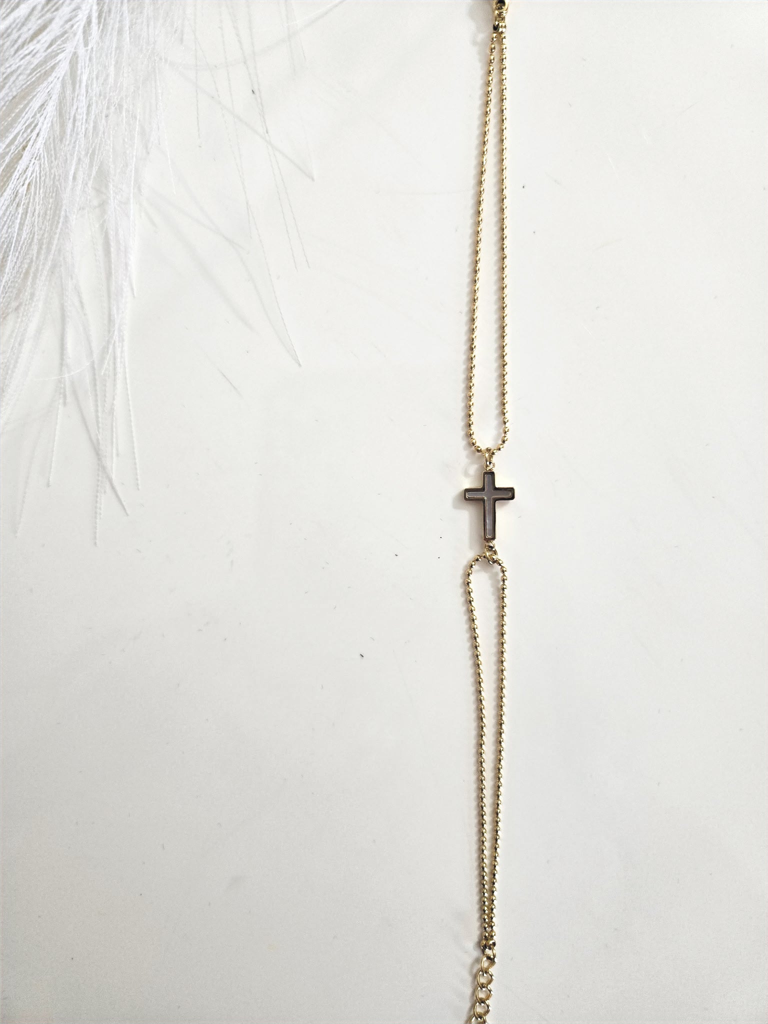 Cross Bracelet with Double Chain and Enamel image 6