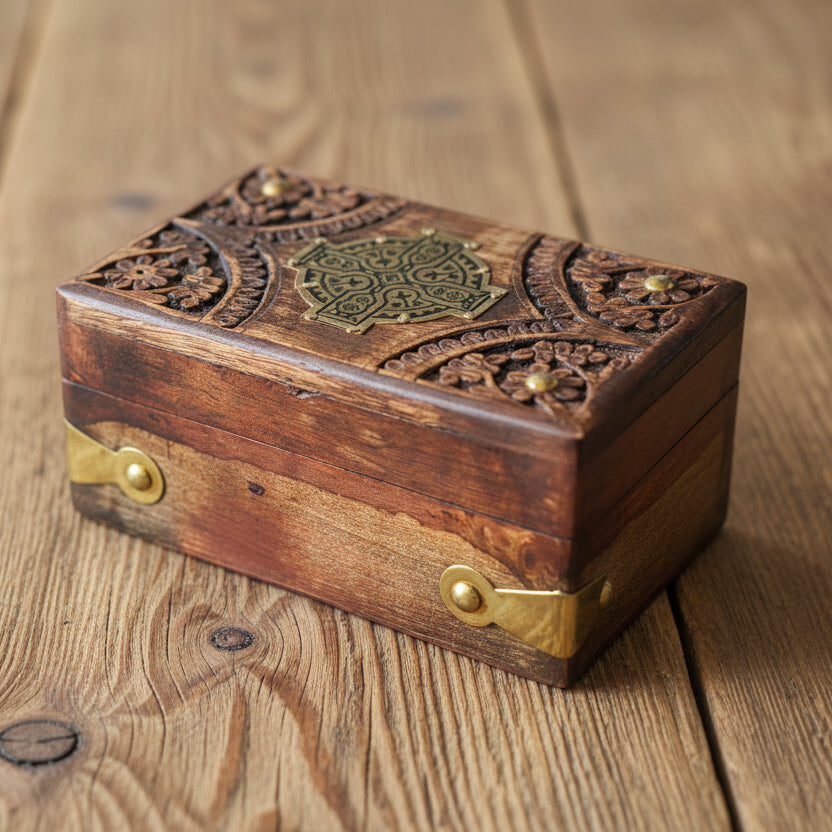 Wooden Incense Holder with Cross (large) image 1