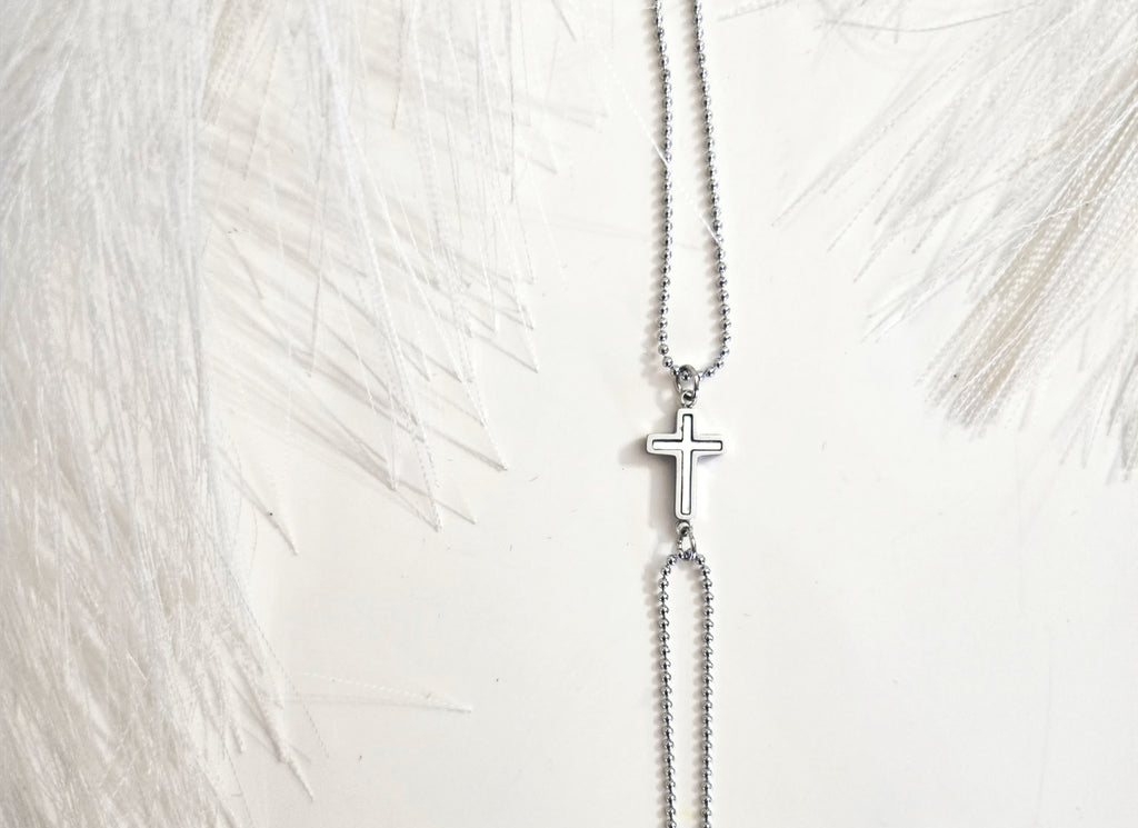 Cross Bracelet with Double Chain and Enamel image 5