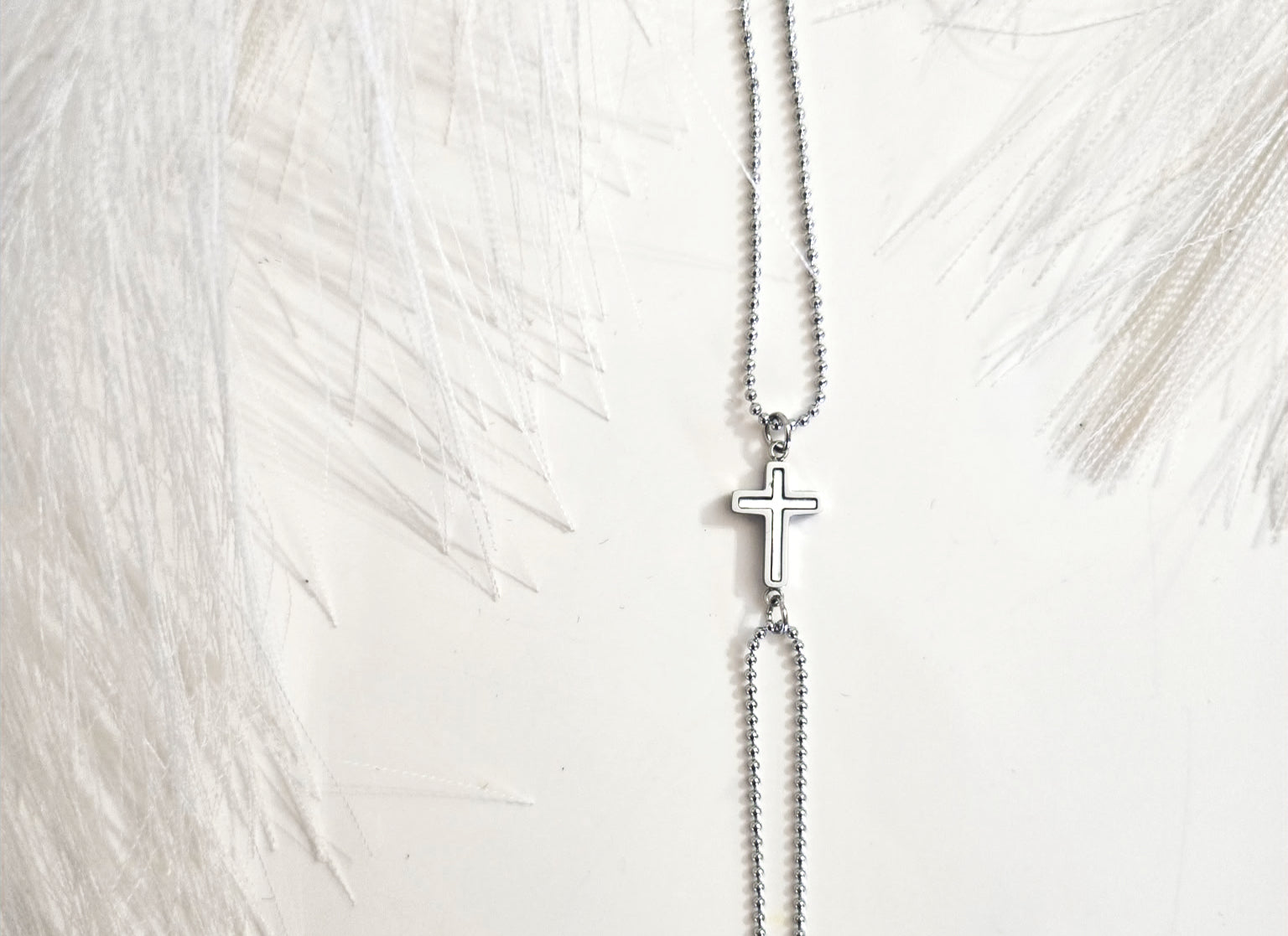Cross Bracelet with Double Chain and Enamel image 5