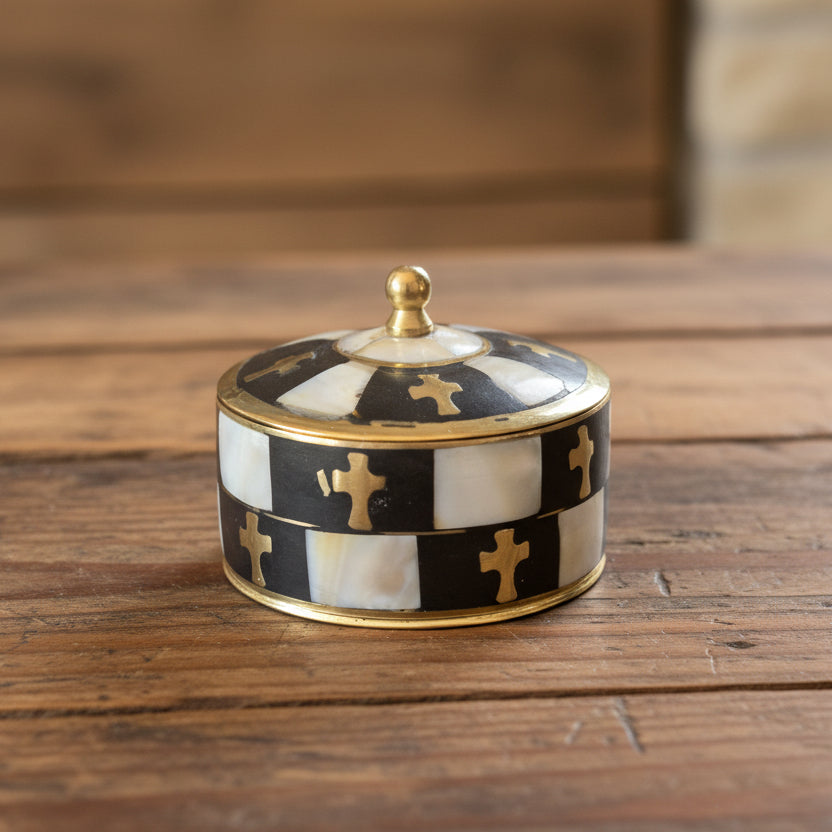 Bronze Incense Holder with Mother of Pearl image 1