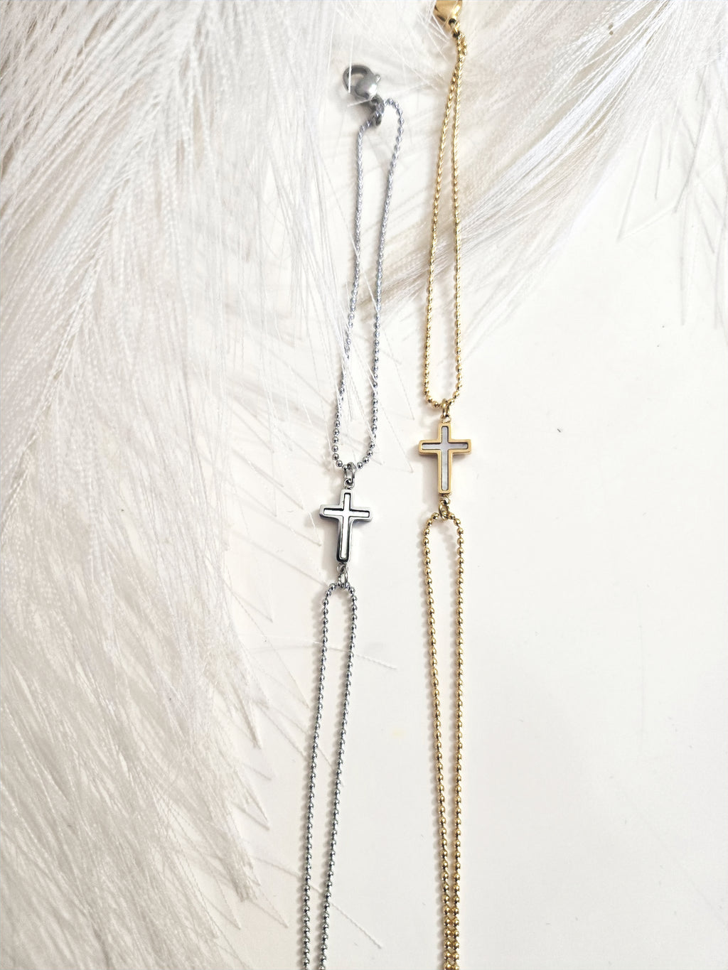 Cross Bracelet with Double Chain and Enamel image 3