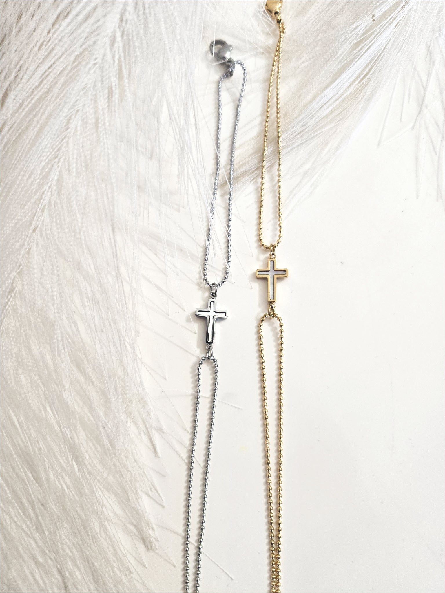 Cross Bracelet with Double Chain and Enamel image 3