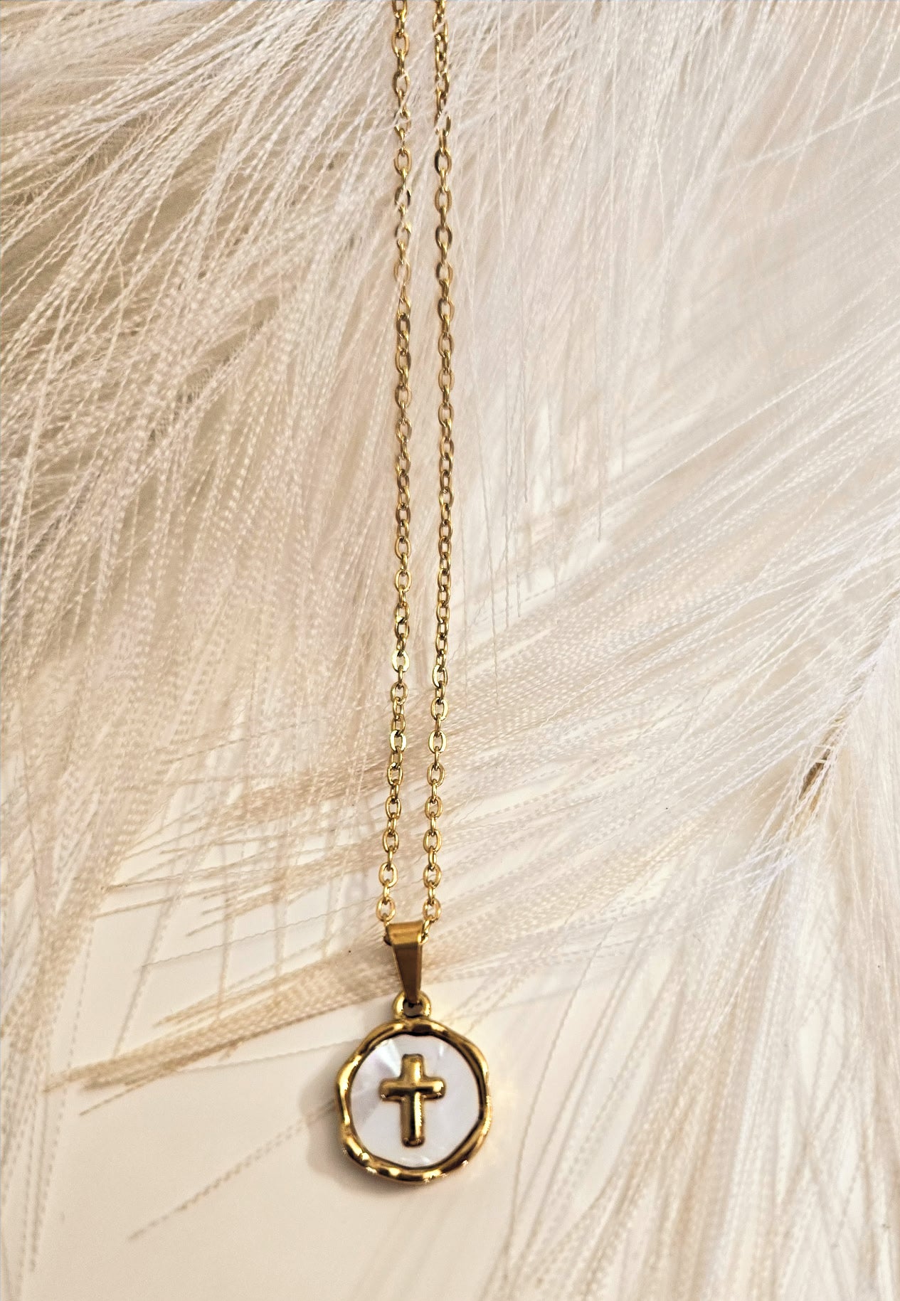 Round Cross Necklace image 1