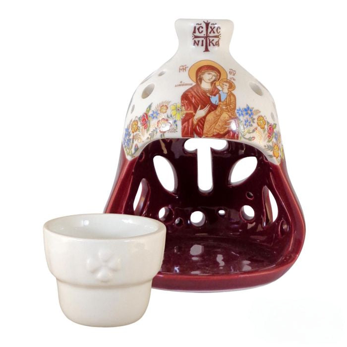 Clay Nativity Scene Lamp Red image 1